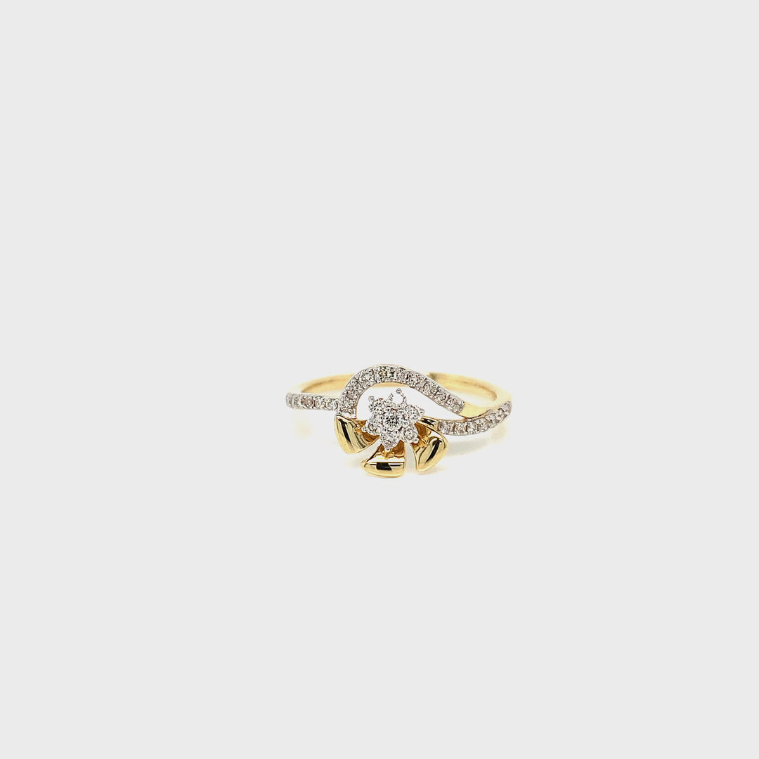 18K YG Women Fancy Diamond Ring- 1pc