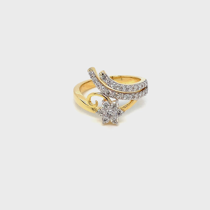 18K YG Women Star Diamond Ring- 1pc