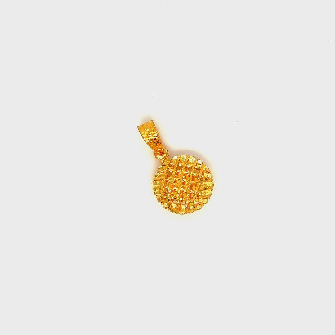 22K YG Women Circle Pendant-1pc