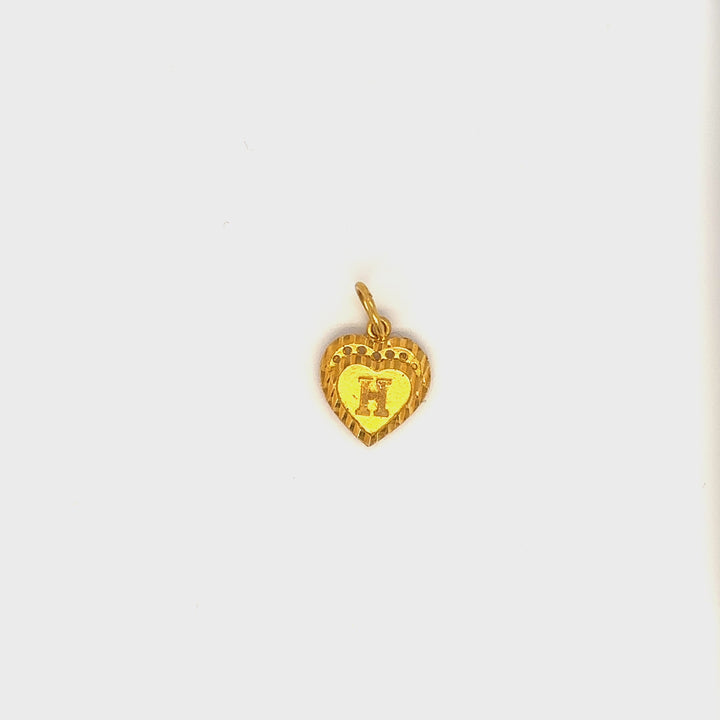 22K YG Initial H Alphabet Pendant-1pc